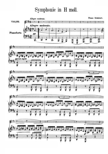Symphonie No8, pîano et violon Partitions gratuites